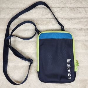 Lululemon Easy Access Crossbody Bag Navy and Lime